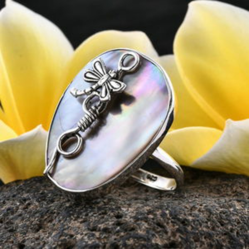 BALI HANDCRAFTED MOP STERLING SILVER RING
